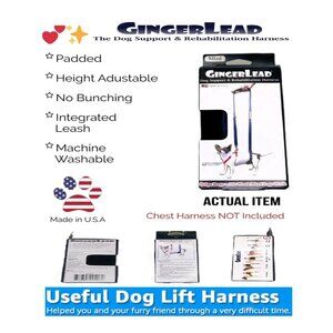 🛑 GINGERLEAD Mini ➕ HARNESS Dog Support Rehabilitation Mobility AID 💸BUY NOW‼️
